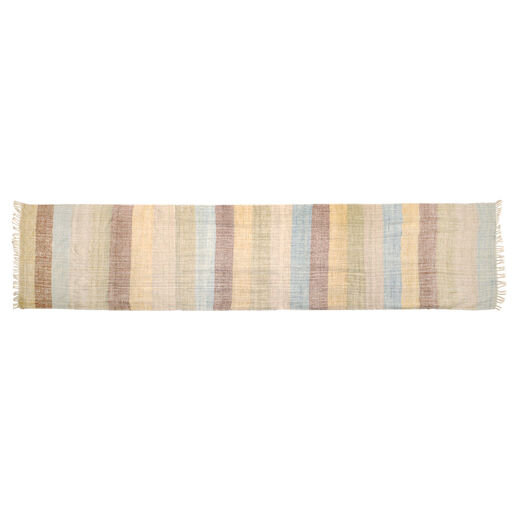 Natural striped silk scarf